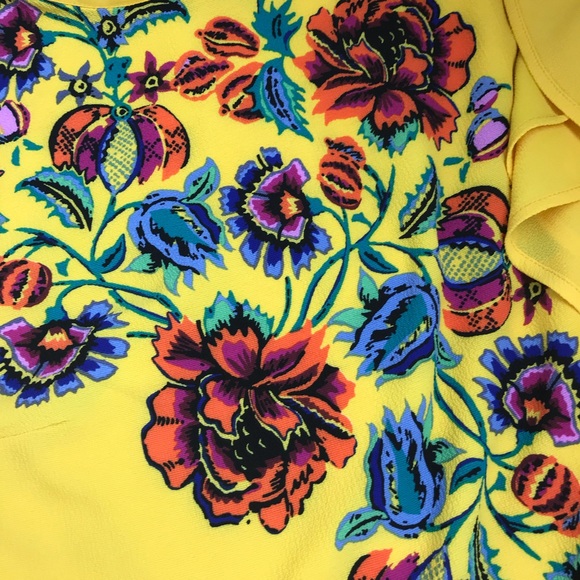 SOLD l Plus Yellow Floral Ruffle Sleeve Dress - Picture 6 of 8